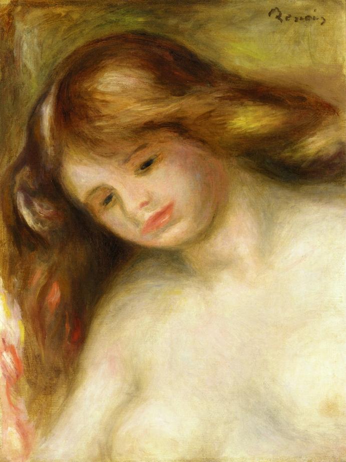 Bust of a Young Nude - Pierre-Auguste Renoir painting on canvas